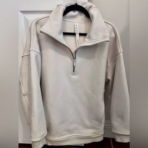 Lululemon, size xs/s, off white half zip scuba